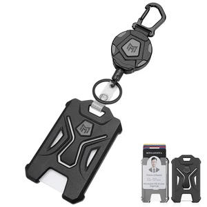 MNGARISTA Retractable Badge Holder,Heavy Duty Carabiner Clip Keychain Badge Reel,Tactical ID Card Key Holder with 31.5" Retractable, Black MNGARISTA Retractable Badge Holder,Heavy Duty Carabiner Clip Keychain Badge Reel,Tactical ID Card Key Holder with 31.5" Retractable, Black