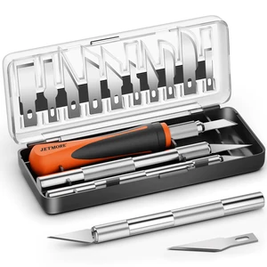 JETMORE 16 Pcs Exacto Knife, Craft Knives with 13 SK5 Steel Blades for Art JETMORE 16 Pcs Exacto Knife, Craft Knives with 13 SK5 Steel Blades for Art