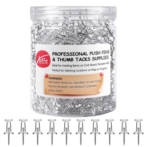 Push Pins 600 Count, Standard Clear Thumb Tacks Steel Point and Clear Plastic Head Push Pins 600 Count, Standard Clear Thumb Tacks Steel Point and Clear Plastic Head