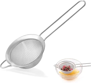 Fine Mesh Strainers for Kitchen, COKUMA Stainless Steel Metal Hand Small Mini Sieve Strainer, Cocktail Strainer Tea Coffee Juice Strainer,Food Strainer with Handlle (3.35inch, Silver) Fine Mesh Strainers for Kitchen, COKUMA Stainless Steel Metal Hand Small Mini Sieve Strainer, Cocktail Strainer Tea Coffee Juice Strainer,Food Strainer with Handlle (3.35inch, Silver)