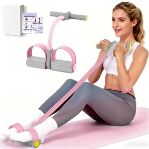 Pedal Resistance Band with Handle, Durable 6-Tube Exercise Bands Pedal Resistance Band with Handle, Durable 6-Tube Exercise Bands