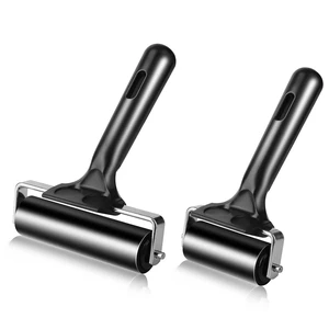 2Pcs Rubber Roller Brayer Rollers Hard Rubber 4 and 2.2 Inch for Printmaking (Black) by HRLORKC 2Pcs Rubber Roller Brayer Rollers Hard Rubber 4 and 2.2 Inch for Printmaking (Black) by HRLORKC