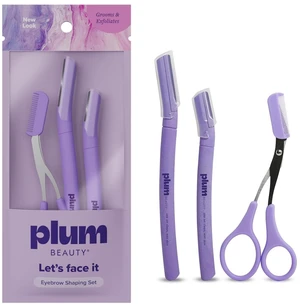 Plum Beauty Eyebrow Shaping Set 2 Razors & Trimming Scissor with Brush Plum Beauty Eyebrow Shaping Set 2 Razors & Trimming Scissor with Brush