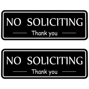 MOWPOG 2 Pack No Soliciting Sign Sticker for House Front Door, Black/White MOWPOG 2 Pack No Soliciting Sign Sticker for House Front Door, Black/White