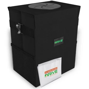 Drive - Car Trash Can - Collapsible, Leakproof Garbage Bin with 20 Trash Bags and Adjustable Strap - Car & Truck Accessories for Men and Women - Black, Large Drive - Car Trash Can - Collapsible, Leakproof Garbage Bin with 20 Trash Bags and Adjustable Strap - Car & Truck Accessories for Men and Women - Black, Large