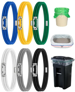 Trash Can Rubber Bands Adjustable Locking Buckle, Fits 8 to 33 Gallon Cans Trash Can Rubber Bands Adjustable Locking Buckle, Fits 8 to 33 Gallon Cans