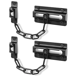 2 Pack Door Chain Lock Black, Security Door Chain for Inside Door, Premium Thickened Chain Door Lock with 12 Screws 2 Pack Door Chain Lock Black, Security Door Chain for Inside Door, Premium Thickened Chain Door Lock with 12 Screws