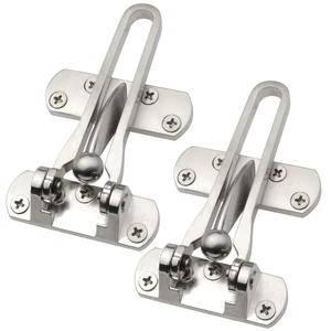 Topbuti Home Security Door Lock, 2 Pack Latch Guard Clasp Front Door Locks for Kids, Home Reinforcement Lock for Swing-in Doors, Hotel Door Latches, Thicken Solid Aluminium Alloy, Satin Nickel Topbuti Home Security Door Lock, 2 Pack Latch Guard Clasp Front Door Locks for Kids, Home Reinforcement Lock for Swing-in Doors, Hotel Door Latches, Thicken Solid Aluminium Alloy, Satin Nickel