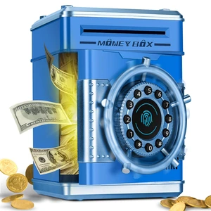 Piggy Bank for Kids Boy Girl, ATM Electronic Money Saving Box, Blue Piggy Bank for Kids Boy Girl, ATM Electronic Money Saving Box, Blue