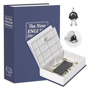 KMC Book Safe with Key, Realistic Dictionary Diversion Metal Safe Box for Adults, Hidden Money Saving Piggy Bank for Cash & Valuables, Secret Storage Security Lockbox for Home Office Bookshelf (Blue) KMC Book Safe with Key, Realistic Dictionary Diversion Metal Safe Box for Adults, Hidden Money Saving Piggy Bank for Cash & Valuables, Secret Storage Security Lockbox for Home Office Bookshelf (Blue)