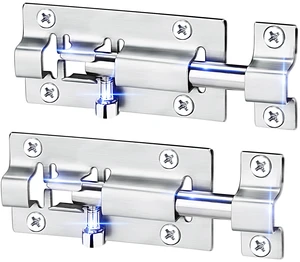 FATLODA 2 Pack Barrel Bolt Latch, 3 Inch Stainless Steel Slide Latch Lock FATLODA 2 Pack Barrel Bolt Latch, 3 Inch Stainless Steel Slide Latch Lock
