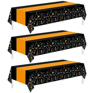 Childom 3 Pack Halloween Tablecloths,Disposable Plastic Tablecloths 54" x 108" Halloween Decorations,Plastic Table Cover for Birthday,Party Supplies,Holiday Table Cloth for Home,Dinner,Indoor,Outside Childom 3 Pack Halloween Tablecloths,Disposable Plastic Tablecloths 54" x 108" Halloween Decorations,Plastic Table Cover for Birthday,Party Supplies,Holiday Table Cloth for Home,Dinner,Indoor,Outside