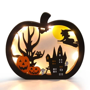 FOIMAS Halloween Wooden Table Sign,Light Up Pumpkin Table Centerpiece Topper for Halloween Table Top Party Decoration Supply(UPGRATED) FOIMAS Halloween Wooden Table Sign,Light Up Pumpkin Table Centerpiece Topper for Halloween Table Top Party Decoration Supply(UPGRATED)