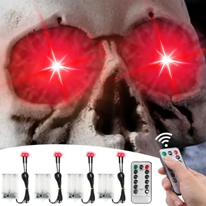 4 Pack Halloween Decoration LED Glowing Light Up Skulls Eyes, Horror DIY Glowing Eyes Lights Battery Operated for Halloween Decoration Masks, Skulls, Pumpkin, Spider, Tombstone Props (Red) 4 Pack Halloween Decoration LED Glowing Light Up Skulls Eyes, Horror DIY Glowing Eyes Lights Battery Operated for Halloween Decoration Masks, Skulls, Pumpkin, Spider, Tombstone Props (Red)