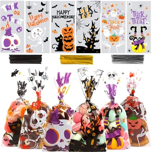 DIYASY 180 Pack Halloween Cellophane Treat Bags, Plastic Goodie Candy Bag for Kids Clear Goody Snack Bags Bulk Party Favors with 210 Twist Ties DIYASY 180 Pack Halloween Cellophane Treat Bags, Plastic Goodie Candy Bag for Kids Clear Goody Snack Bags Bulk Party Favors with 210 Twist Ties