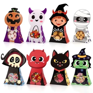 woric 24 Pcs Halloween Treat Boxes with Window, 8 Designs Party Favor Boxes woric 24 Pcs Halloween Treat Boxes with Window, 8 Designs Party Favor Boxes