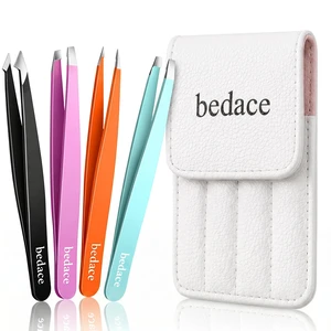 BEDACE Tweezers for Women and Men Facial Hair,Stocking Stuffers Christmas Gift Thickened 430 Stainless Steel High Precision and Comfort Slant point Flat Hook tweezer for Eyebrows Ingrown Hair BEDACE Tweezers for Women and Men Facial Hair,Stocking Stuffers Christmas Gift Thickened 430 Stainless Steel High Precision and Comfort Slant point Flat Hook tweezer for Eyebrows Ingrown Hair