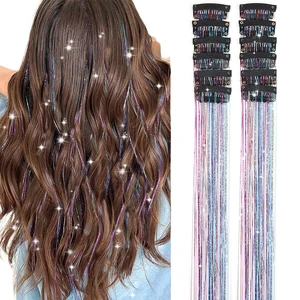 Hair Tinsel Pack of 12 Pcs Colorful Glitter Hair Accessories 20 Inch Clip in Hair Tinsel Extensions Fairy Hair Accessories Party Kit for Women Girls 12Pcs,Colorful# Hair Tinsel Pack of 12 Pcs Colorful Glitter Hair Accessories 20 Inch Clip in Hair Tinsel Extensions Fairy Hair Accessories Party Kit for Women Girls 12Pcs,Colorful#