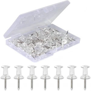 120-Pack Push Pins for Bulletin Board, Thumb Tacks with Clear Plastic Tip and Steel Tip, Portable and Durable Wall Tacks Suitable for Cork Board, Office and Daily Life 120-Pack Push Pins for Bulletin Board, Thumb Tacks with Clear Plastic Tip and Steel Tip, Portable and Durable Wall Tacks Suitable for Cork Board, Office and Daily Life