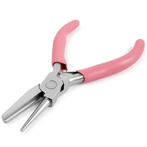 5 Inch Concave Round Nose Plier, Carbon Steel Jewelry Plier with Non-Slip Handle for Wire Looping Bending and DIY Jewelry Making, Pink 5 Inch Concave Round Nose Plier, Carbon Steel Jewelry Plier with Non-Slip Handle for Wire Looping Bending and DIY Jewelry Making, Pink