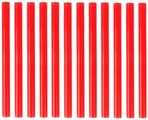 HUIHUIBAO 12 PCS Colored Hot Glue Sticks, Mini Hot Melt Adhesive Glue Stick for DIY Art Craft, 7 x 100mm, Red HUIHUIBAO 12 PCS Colored Hot Glue Sticks, Mini Hot Melt Adhesive Glue Stick for DIY Art Craft, 7 x 100mm, Red