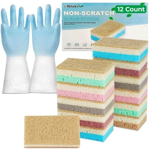 12 Pack Natural Non Scratch Scrub Sponge, Sponges Kitchen, Dish Sponge 12 Pack Natural Non Scratch Scrub Sponge, Sponges Kitchen, Dish Sponge