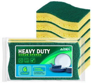 AIDEA Sponges Kitchen, 6Count, Heavy-Duty Scrub Sponges, Sponge for Dishes AIDEA Sponges Kitchen, 6Count, Heavy-Duty Scrub Sponges, Sponge for Dishes
