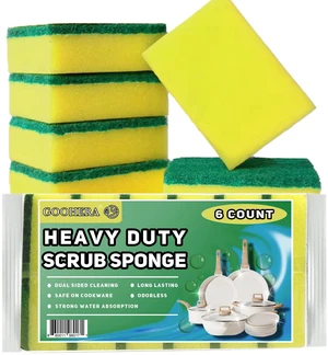 Heavy Duty Scrub Sponge for Cookware, 6 Pack Heavy Duty Scrub Sponge for Cookware, 6 Pack