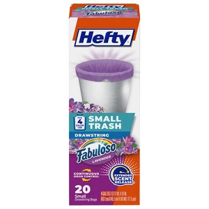 Hefty 4 Gallon Small Trash Bags, Purple, Fabuloso Lavender Scent, 20ct Hefty 4 Gallon Small Trash Bags, Purple, Fabuloso Lavender Scent, 20ct