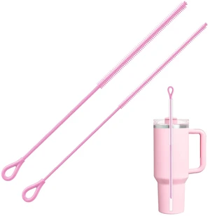 AONEZ Pink Silicone Straw Cleaner Brushes,2 Pack, 0.24" & 0.35" Sizes AONEZ Pink Silicone Straw Cleaner Brushes,2 Pack, 0.24" & 0.35" Sizes