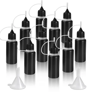 HARSKIYER 10ml Precision Tip Bottles, 10 Pcs Black 2 Funnels HARSKIYER 10ml Precision Tip Bottles, 10 Pcs Black 2 Funnels