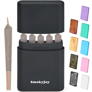 Smell Proof Cigarette Case, 5-Slot Cone Holder, Pre Roll Container Smell Proof Cigarette Case, 5-Slot Cone Holder, Pre Roll Container