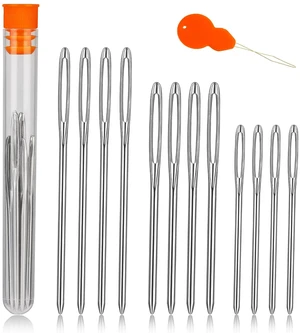 TLKKUE 12 Pcs/3 Sizes Large-Eye Blunt Needles, Steel Yarn Needle Silver TLKKUE 12 Pcs/3 Sizes Large-Eye Blunt Needles, Steel Yarn Needle Silver