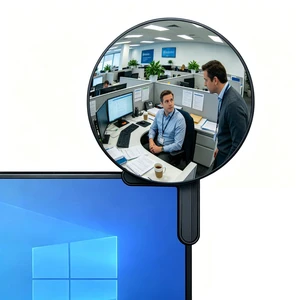 3.8 in Clip-On Convex Computer Monitor Mirror to See Behind You | Acrylic convex mirror with clip mount for monitors, laptops, PC screens, office desks, cubicles and home workspace 3.8 in Clip-On Convex Computer Monitor Mirror to See Behind You | Acrylic convex mirror with clip mount for monitors, laptops, PC screens, office desks, cubicles and home workspace