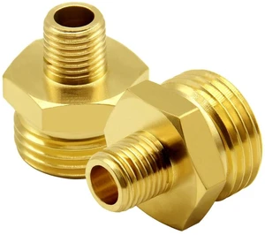2PCS Garden Hose Adapter 1/4" NPT Male to 3/4" GHT Male Thread | Solid Brass, 1/4 Not Diameter, NPT to GHT Hose Connector 2PCS Garden Hose Adapter 1/4" NPT Male to 3/4" GHT Male Thread | Solid Brass, 1/4 Not Diameter, NPT to GHT Hose Connector