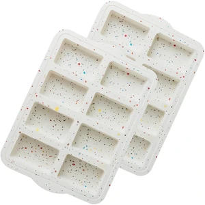 Silicone Mini Loaf Pans, Nonstick silicone baking molds for baking small cakes, loaf, bread, 8 Cavity small Meatloaf Pans 2 packs Silicone Mini Loaf Pans, Nonstick silicone baking molds for baking small cakes, loaf, bread, 8 Cavity small Meatloaf Pans 2 packs