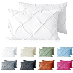 2pc White Pintuck Pillow Shams Standard, Envelope Closure | 1800 Thread Count Microfiber Pillow Cases, Wrinkle And Stain Resistant, Fade Resistant, Breathable And Soft, Machine Washable 2pc White Pintuck Pillow Shams Standard, Envelope Closure | 1800 Thread Count Microfiber Pillow Cases, Wrinkle And Stain Resistant, Fade Resistant, Breathable And Soft, Machine Washable