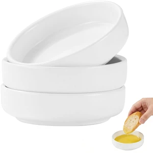 Bread Dipping Bowls Set of 3, Small Dipping Sauce Bowls, White Ceramic Sauce Dishes, Stackable, Shallow Round Bowl for Olive Oil, Dips and Sauces, Easy to Clean, Ideal for Parties and Home Use Bread Dipping Bowls Set of 3, Small Dipping Sauce Bowls, White Ceramic Sauce Dishes, Stackable, Shallow Round Bowl for Olive Oil, Dips and Sauces, Easy to Clean, Ideal for Parties and Home Use