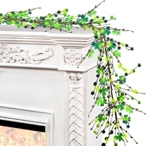 St Patrick's Day Garlands with Wooden Shamrock Clover St Patrick's Day Decorations with Berries Artificial Green Irish Garlands for Home Irish Party Decoration St Patrick's Day Garlands with Wooden Shamrock Clover St Patrick's Day Decorations with Berries Artificial Green Irish Garlands for Home Irish Party Decoration