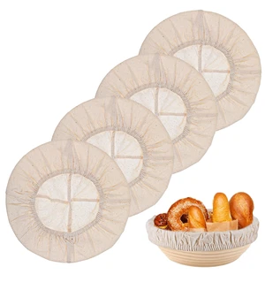 4 Pcs Sourdough Proofing Basket Liners, 10 Inch Reusable Basket Covers, Easy to Clean Proofing Baskets Liner for Bread, Dough Baking, Homemade Breads, Kitchen 4 Pcs Sourdough Proofing Basket Liners, 10 Inch Reusable Basket Covers, Easy to Clean Proofing Baskets Liner for Bread, Dough Baking, Homemade Breads, Kitchen