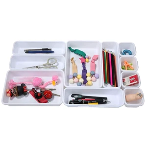 Interlocking Desk Drawer Organizer Separators for Kitchen, Bathroom, Makeup, Office (Set of 10) Interlocking Desk Drawer Organizer Separators for Kitchen, Bathroom, Makeup, Office (Set of 10)