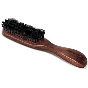 Hair Brush for Men, Mens Nylon Stiff Bristles Hard Firm Hair Brush for Thick Hair, Slick Back Natural Black Walnut Wooden Handle for Smoothing, Detangling, Styling Hair Brush for Men, Mens Nylon Stiff Bristles Hard Firm Hair Brush for Thick Hair, Slick Back Natural Black Walnut Wooden Handle for Smoothing, Detangling, Styling