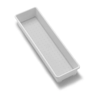 Classic 13 x 4 Long Storage Bin, White | non slip feet, rounded corners, open compartment, soft grip lining, utensils tools supplies, office craft items, woman owned Classic 13 x 4 Long Storage Bin, White | non slip feet, rounded corners, open compartment, soft grip lining, utensils tools supplies, office craft items, woman owned