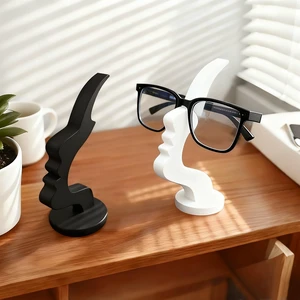 2Packs Modern Face Shaped Eyeglass Holder Stand Eyewear Display Rack Desktop Storage Organizer for Glasses Sunglasses 3D Printed Artistic Decor (black and white) 2Packs Modern Face Shaped Eyeglass Holder Stand Eyewear Display Rack Desktop Storage Organizer for Glasses Sunglasses 3D Printed Artistic Decor (black and white)