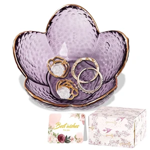 Purple Flower Jewelry Dish Glass Ring Holder Dish Jewelry Tray Cute Vanity Organizer Aesthetic Nightstand Bathroom Room Decor Trinket Dish Mothers Day Friendship Christmas Birthday Gifts for Women Purple Flower Jewelry Dish Glass Ring Holder Dish Jewelry Tray Cute Vanity Organizer Aesthetic Nightstand Bathroom Room Decor Trinket Dish Mothers Day Friendship Christmas Birthday Gifts for Women