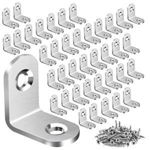 40PCS L Bracket Corner Brace, Stainless Steel Corner Bracket | Small Metal Right Angle Bracket, L Brackets for Shelves, Wood Furniture Chair Drawer Cabinet, 80PCS Screws, 0.79 x 0.79 inch 40PCS L Bracket Corner Brace, Stainless Steel Corner Bracket | Small Metal Right Angle Bracket, L Brackets for Shelves, Wood Furniture Chair Drawer Cabinet, 80PCS Screws, 0.79 x 0.79 inch