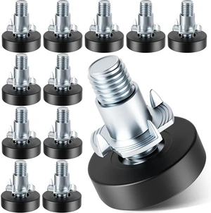Furniture Leveling Feet 1/4"-20 UNC with T-Nuts, 12 Pack | Adjustable Levelers, Protect Floors from Scratches, Leg Leveler Table Screw On for Tables, Chairs, Cabinets, Workbenches Furniture Leveling Feet 1/4"-20 UNC with T-Nuts, 12 Pack | Adjustable Levelers, Protect Floors from Scratches, Leg Leveler Table Screw On for Tables, Chairs, Cabinets, Workbenches