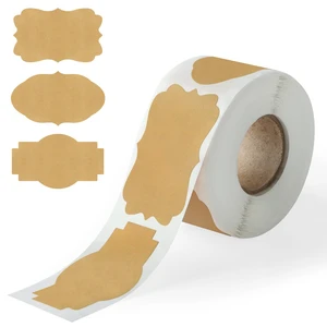 Kraft Brown Mason Jar & Bottle Label Stickers, 2"x1.2", 300PCS | Blank Kraft Labels, Writable for Jars, Bottles, Gift Wrapping, Food Storage & Crafts, Peel & Stick, Vintage Brown, 3 Designs Kraft Brown Mason Jar & Bottle Label Stickers, 2"x1.2", 300PCS | Blank Kraft Labels, Writable for Jars, Bottles, Gift Wrapping, Food Storage & Crafts, Peel & Stick, Vintage Brown, 3 Designs