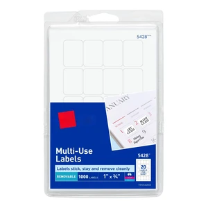 Self-Adhesive Removable Labels, 0.75 x 1 Inches, White, 1000 per Pack (05428) Self-Adhesive Removable Labels, 0.75 x 1 Inches, White, 1000 per Pack (05428)