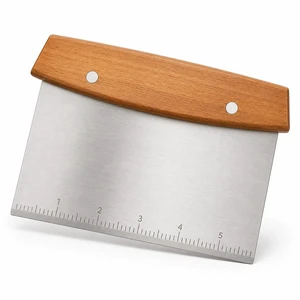 Bench Scraper and Dough Cutter, Stainless Steel Bread Cutter | Measurement Marks, Kitchen Tool for Flat Top Grill, Bread, Pizza and Baking Bench Scraper and Dough Cutter, Stainless Steel Bread Cutter | Measurement Marks, Kitchen Tool for Flat Top Grill, Bread, Pizza and Baking